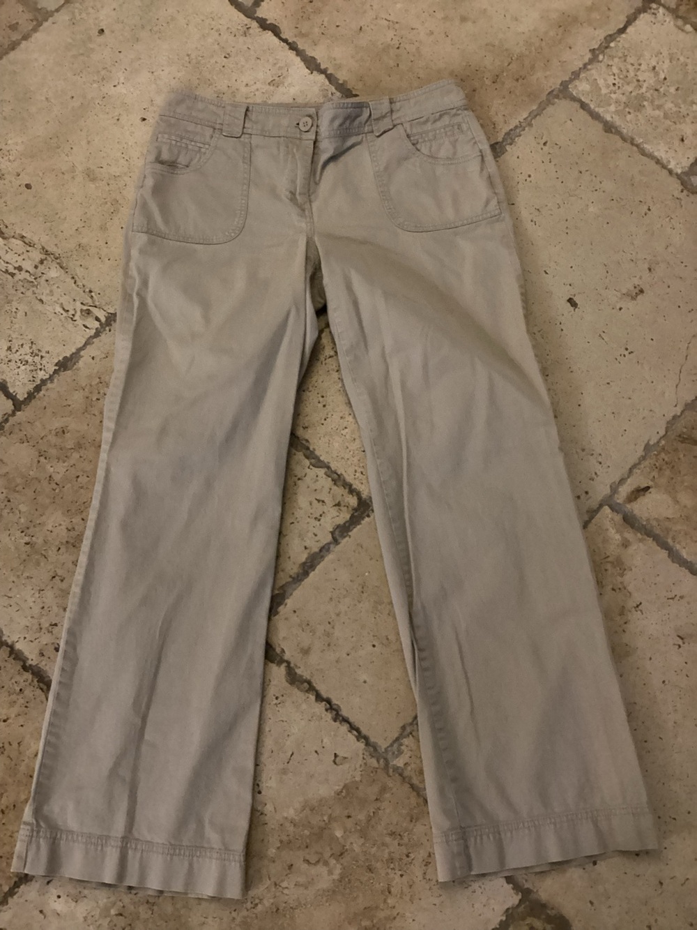 New York and Company wide leg Kakhi pants SZ 8